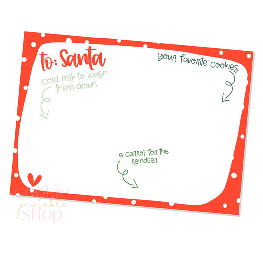 santa cookies 5x7 box backer - digital download