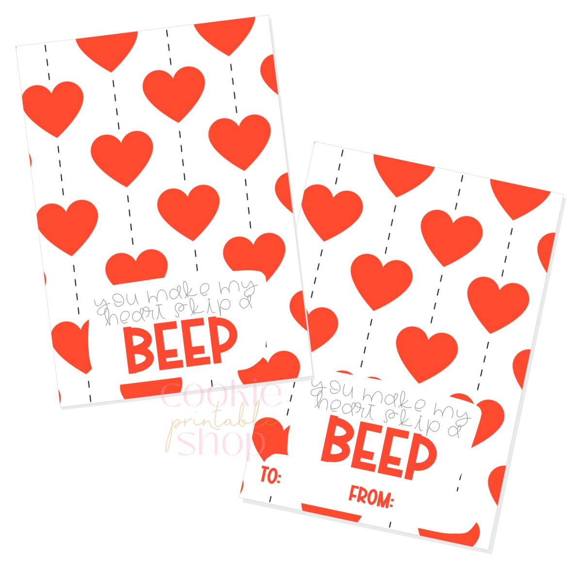 you make my heart skip a beep cookie card - digital download