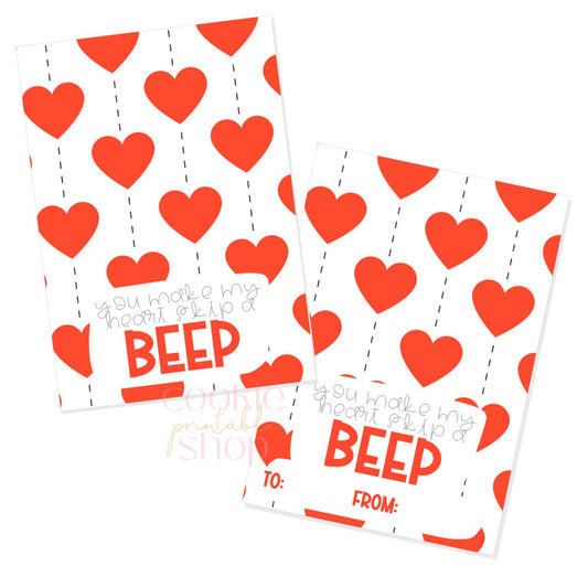 you make my heart skip a beep cookie card - digital download