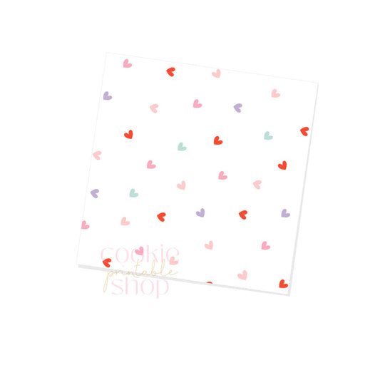 small multicolored hearts box backers for multiple sizes - digital download