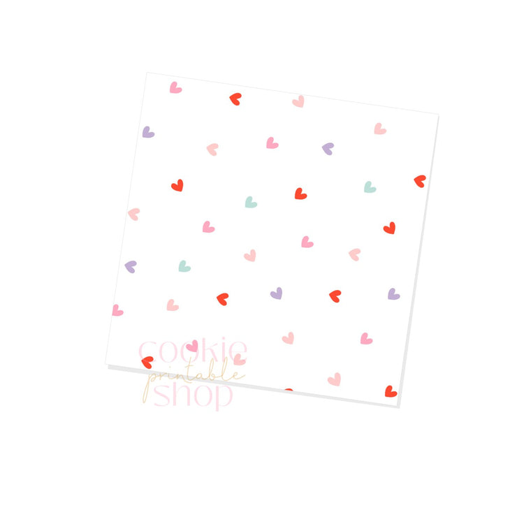 small multicolored hearts box backers for multiple sizes - digital download