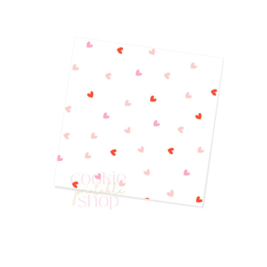 small pink & red hearts box backers for multiple sizes - digital download