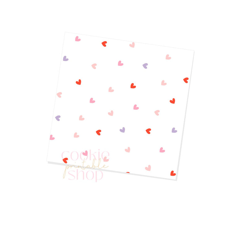 small pink, purple & red hearts box backers for multiple sizes - digital download