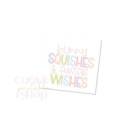 bunny squishes and easter wishes tag - digital download