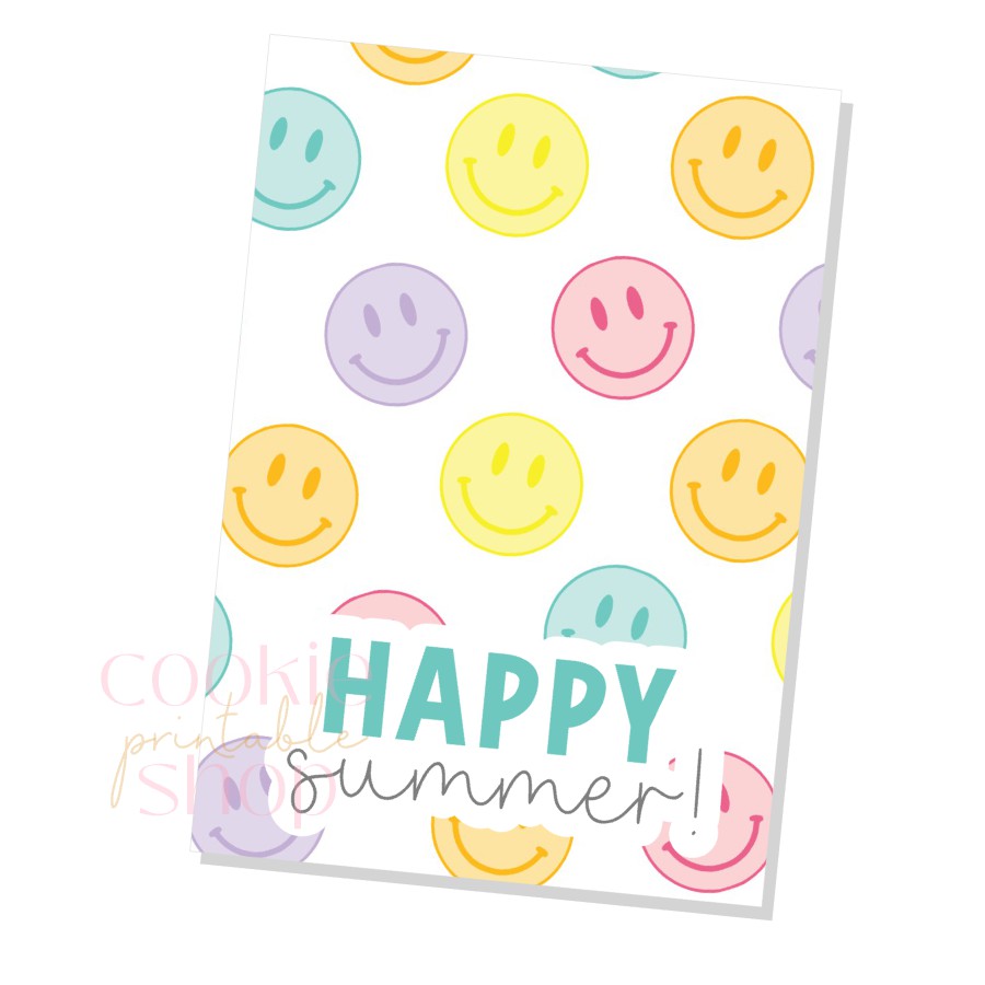 happy summer cookie card - digital download