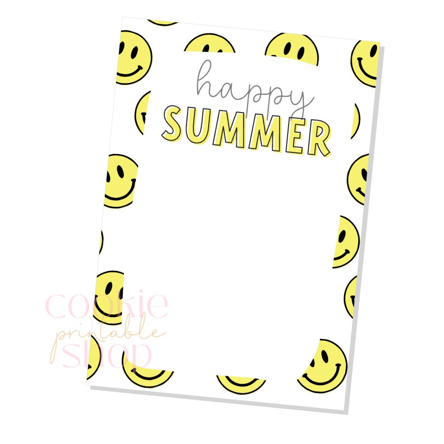 happy summer cookie card - digital download