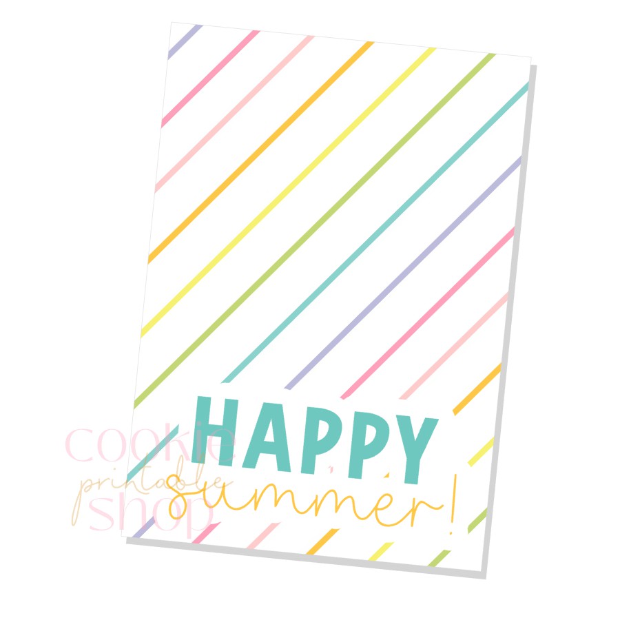 happy summer cookie card - digital download