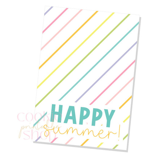 happy summer cookie card - digital download