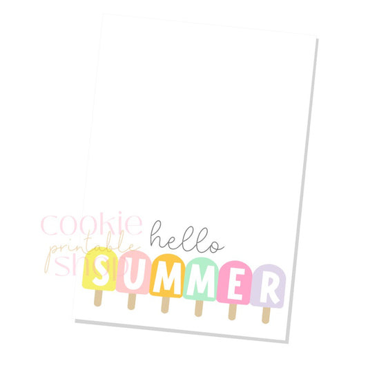 hello summer cookie card - digital download