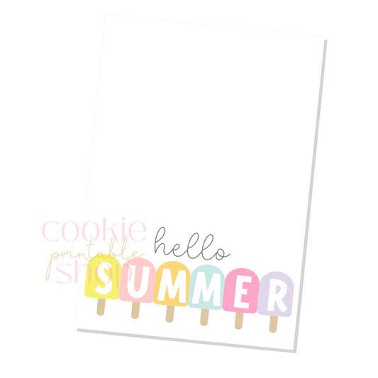 hello summer cookie card - digital download