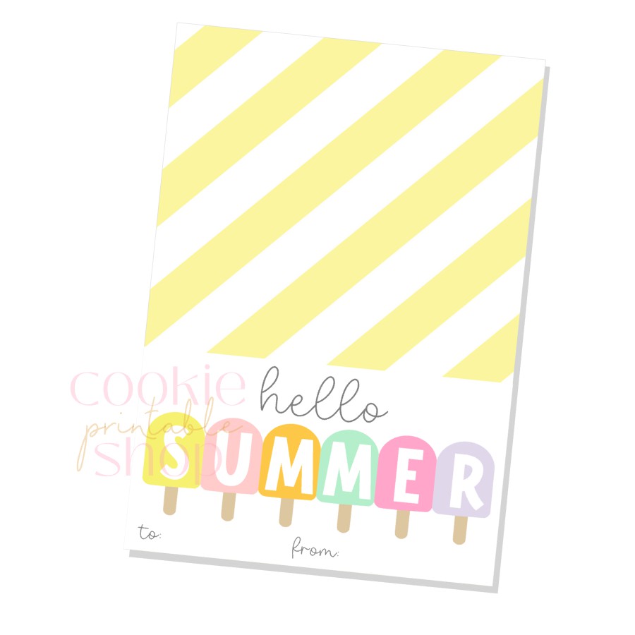 hello summer cookie card - digital download