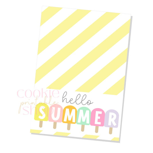 hello summer cookie card - digital download