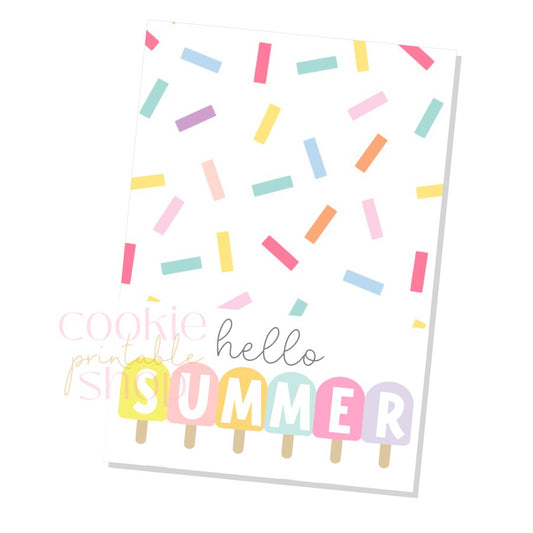 hello summer cookie card - digital download