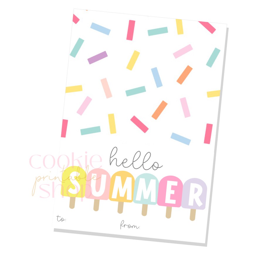 hello summer cookie card - digital download