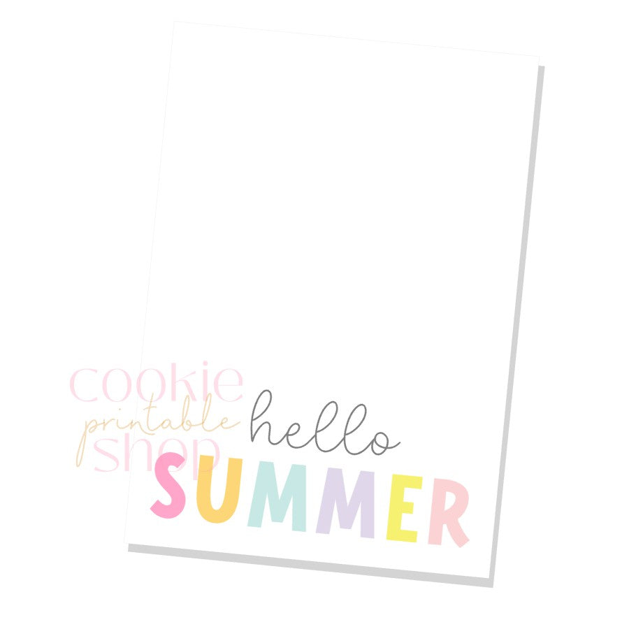 hello summer cookie card - digital download