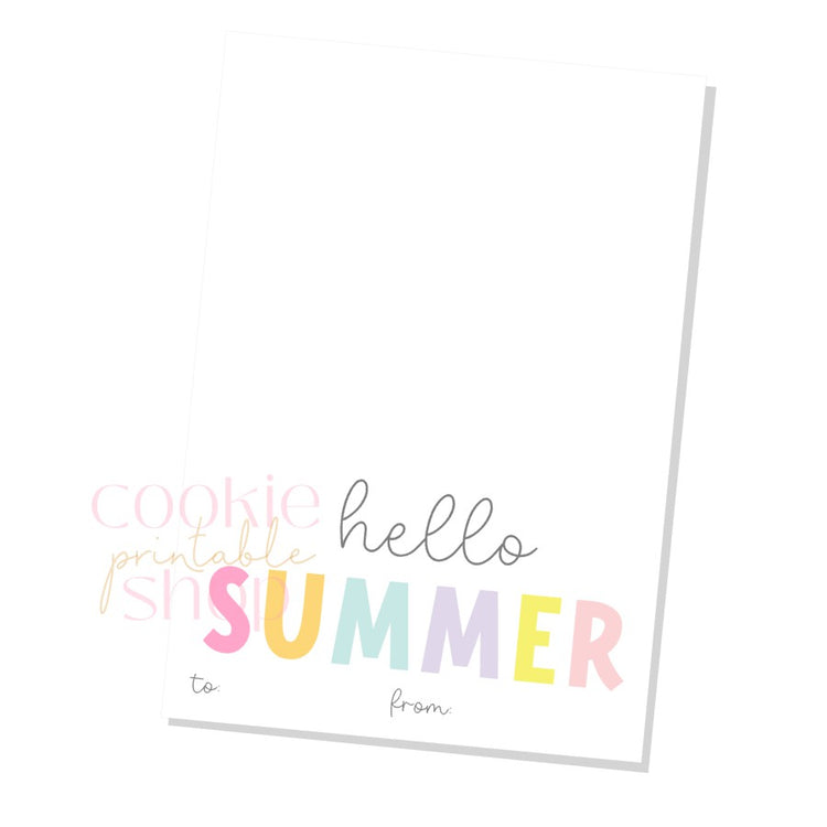 hello summer cookie card - digital download