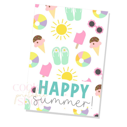 happy summer cookie card - digital download