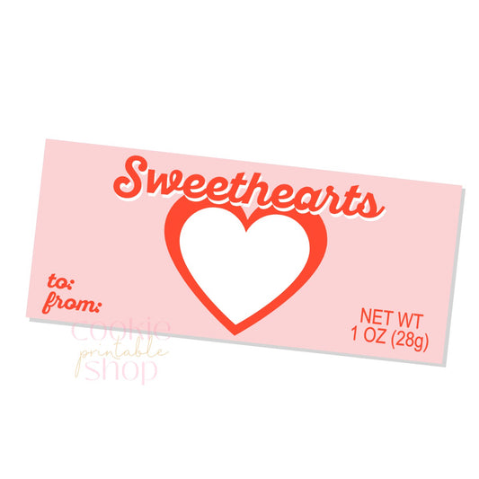 sweethearts 7" box fronting printable - digital download