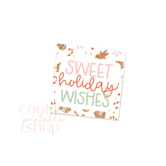 sweet holiday wishes tag - digital download