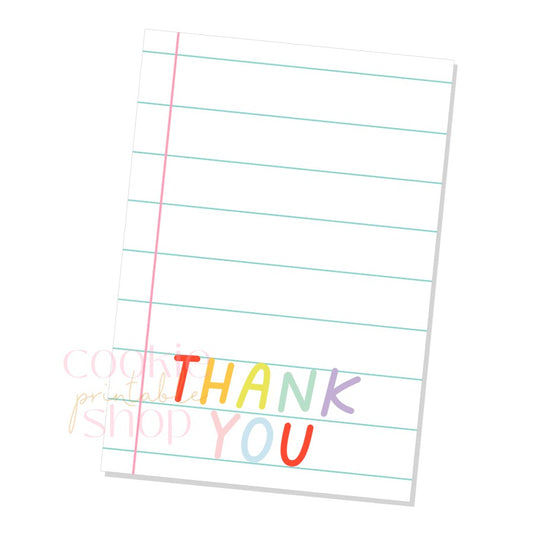 thank you cookie card - digital download