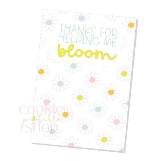 thank you for helping me bloom cookie card - digital download