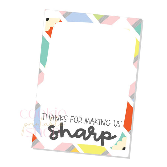 thanks for making us sharp cookie card - digital download