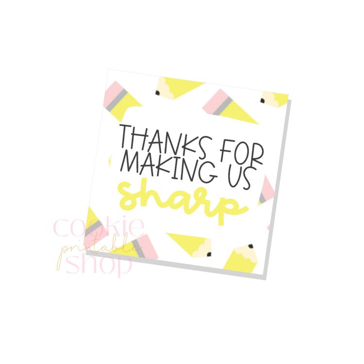 thanks for making us sharp tag - digital download