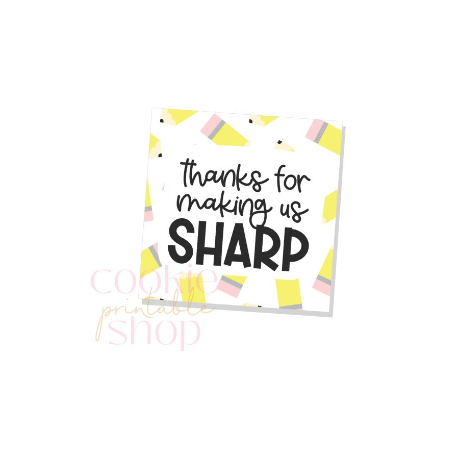 thanks for making us sharp tag - digital download
