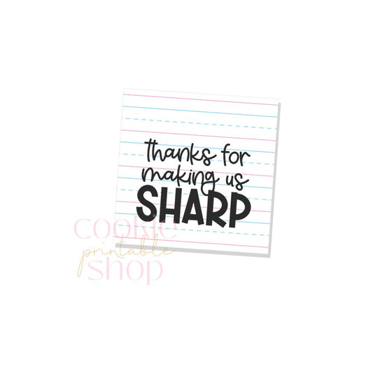 thanks for making us sharp tag - digital download