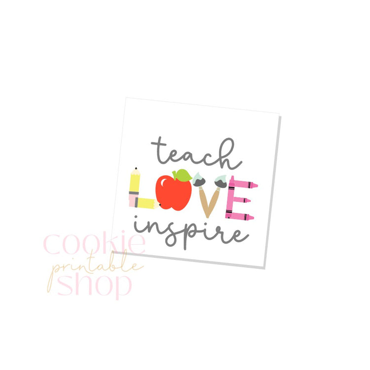 teach love inspire tag - digital download