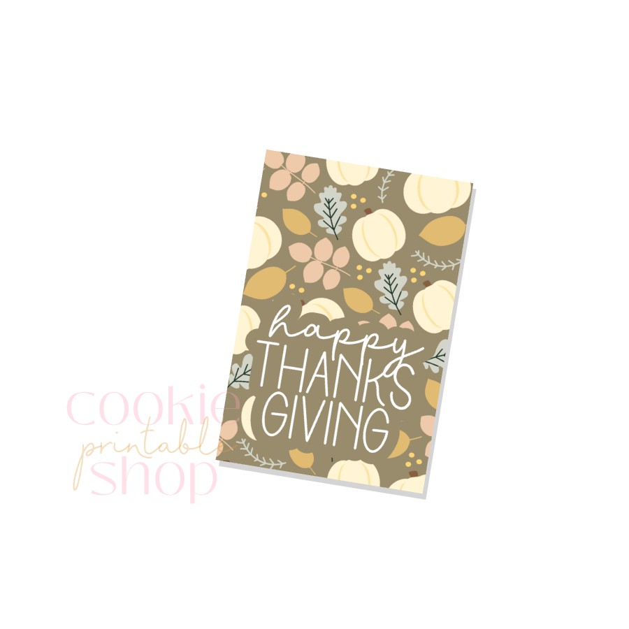happy thanksgiving rectangle tag - digital download