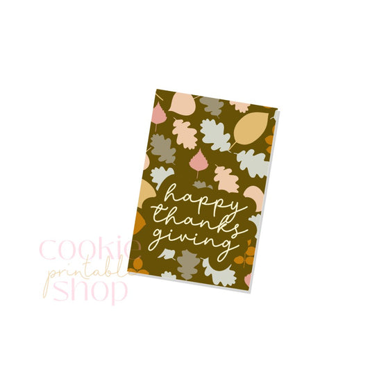 happy thanksgiving rectangle tag - digital download