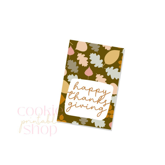 happy thanksgiving rectangle tag - digital download