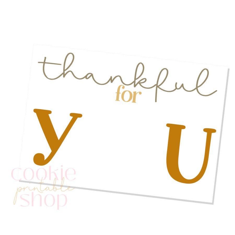 thankful for you cookie card - digital download