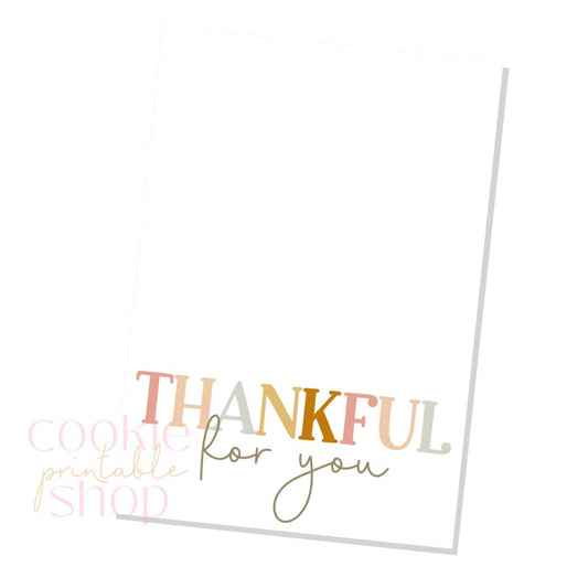 thankful for you cookie card - digital download