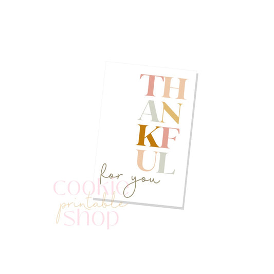 thankful for you rectangle tag - digital download