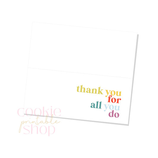 thank you for all you do bag topper - digital download