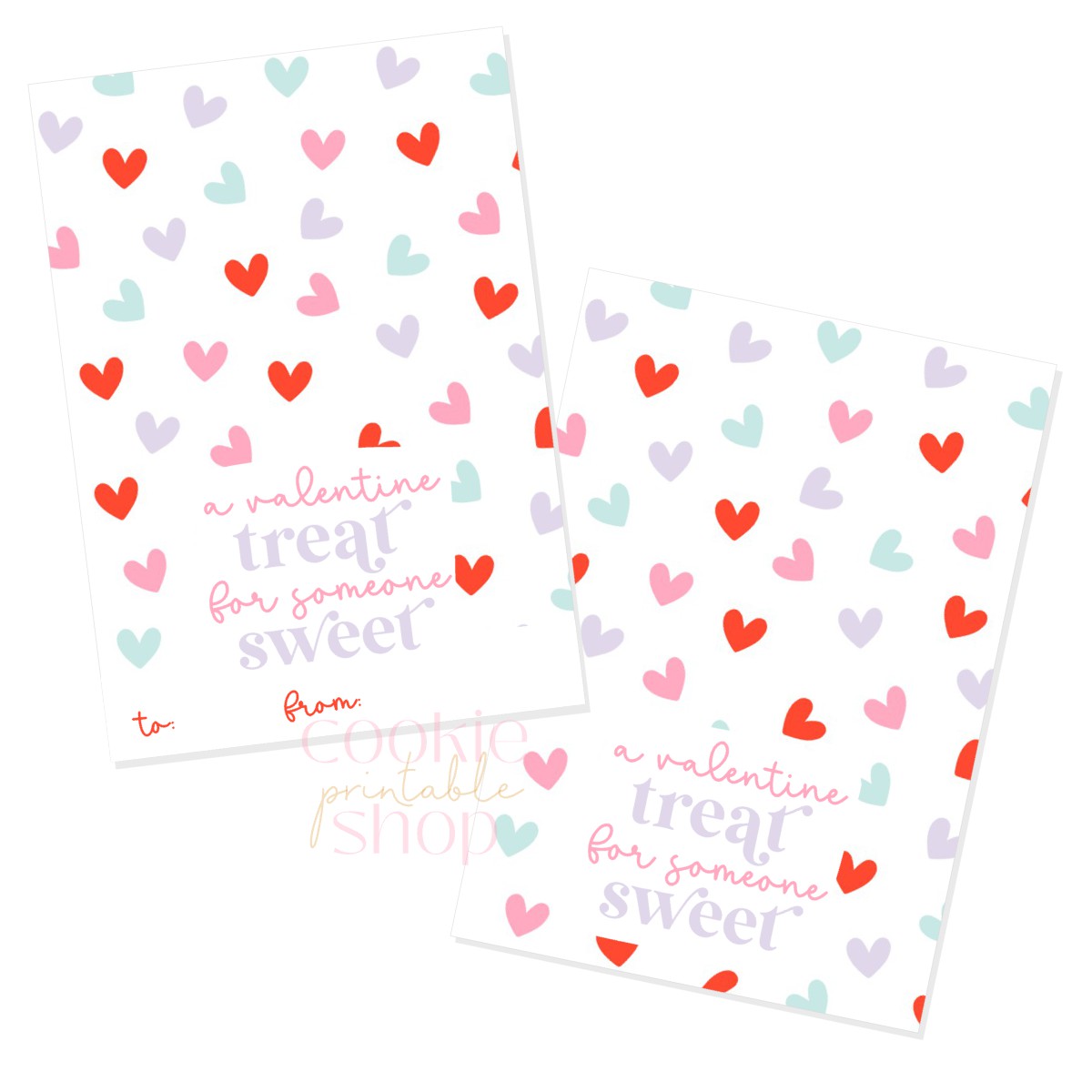 a valentine treat for someone sweet cookie card - digital download