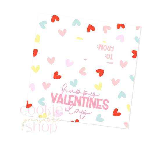 happy valentines bag topper - digital download