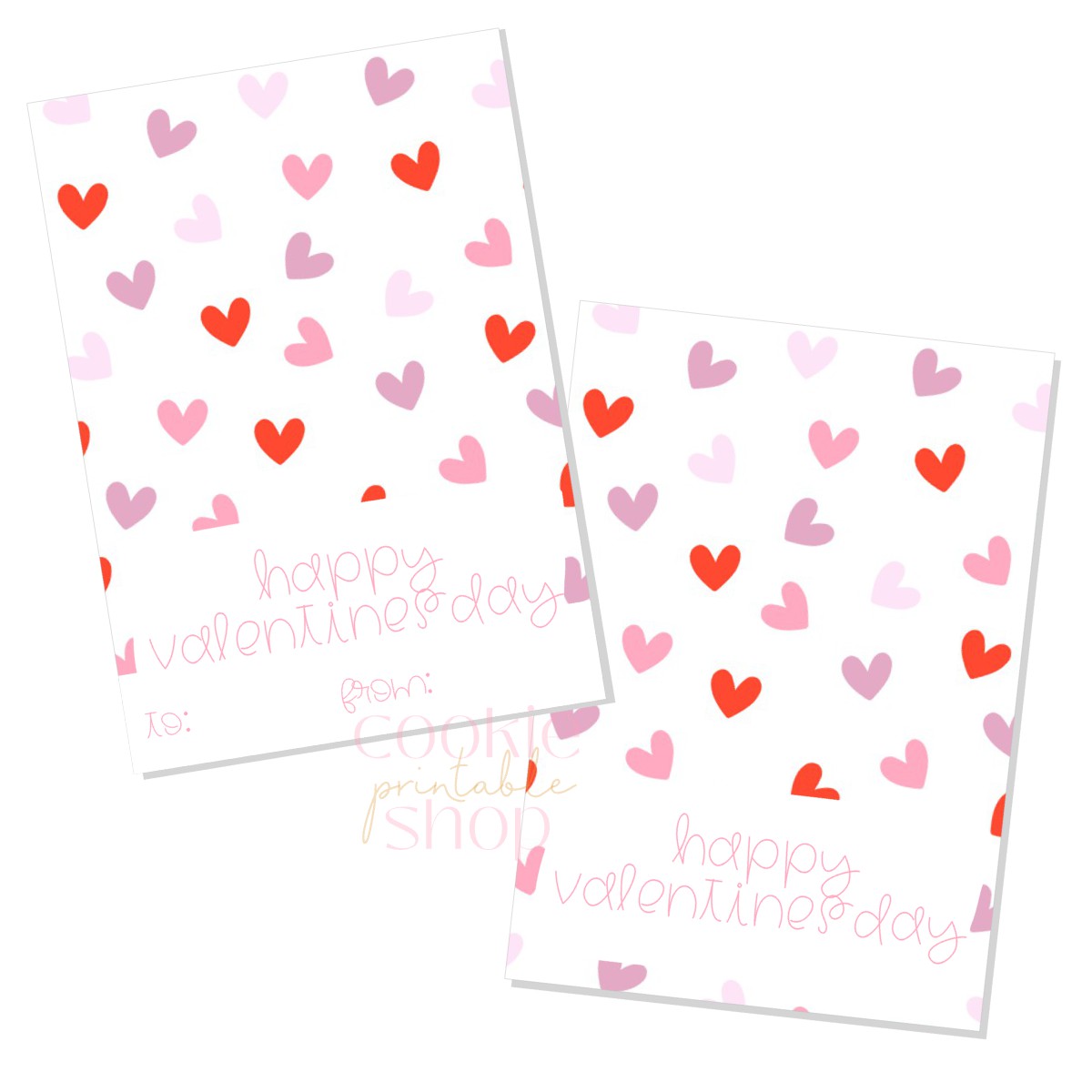 happy valentines day cookie card - digital download