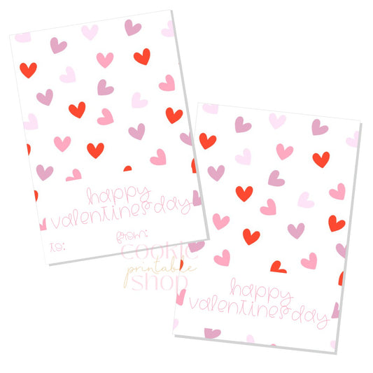 happy valentines day cookie card - digital download