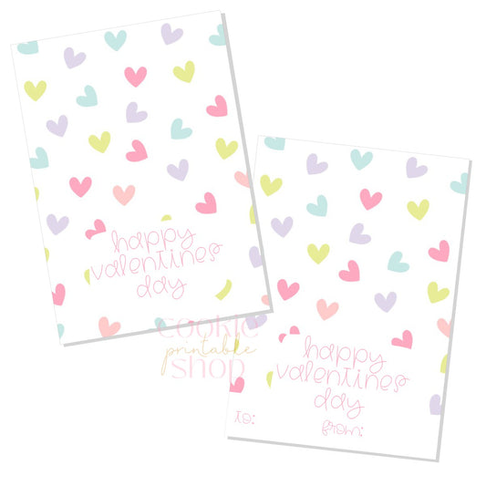happy valentines day cookie card - digital download