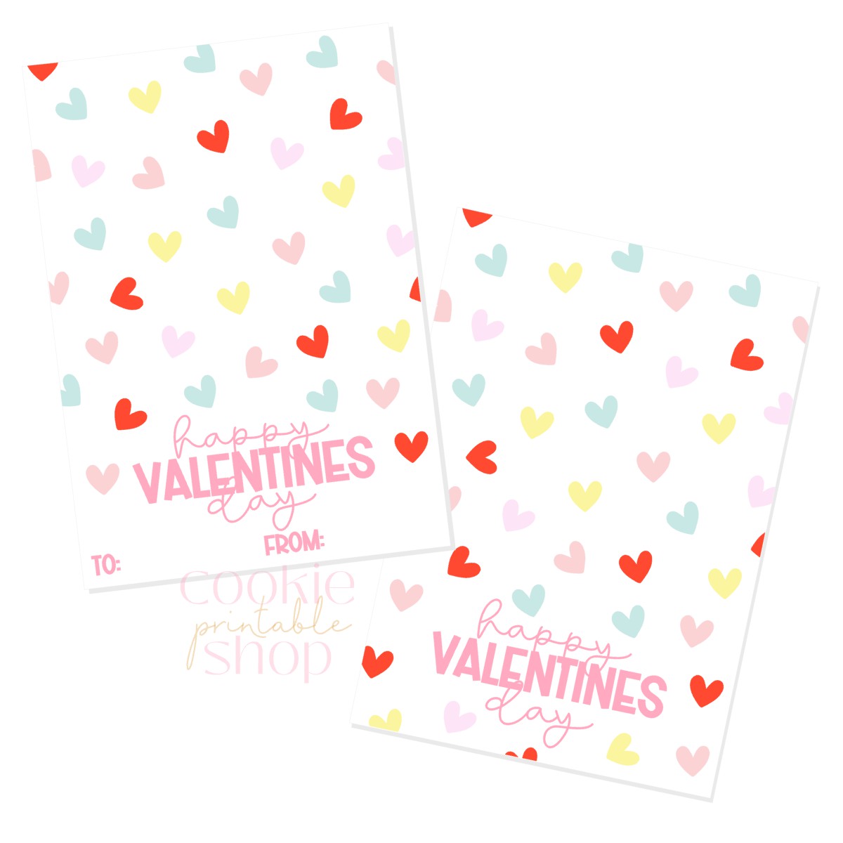 happy valentines day cookie card - digital download