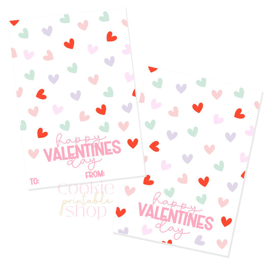 happy valentines day cookie card - digital download