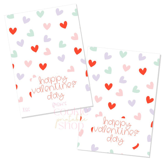 happy valentines day cookie card - digital download