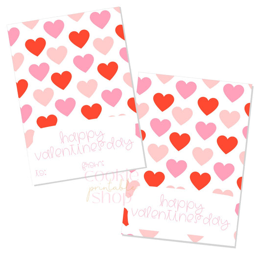 happy valentines day cookie card - digital download