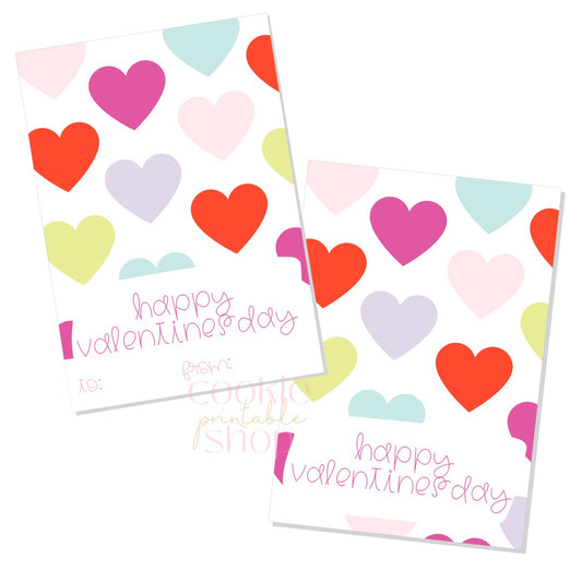 happy valentines day cookie card - digital download
