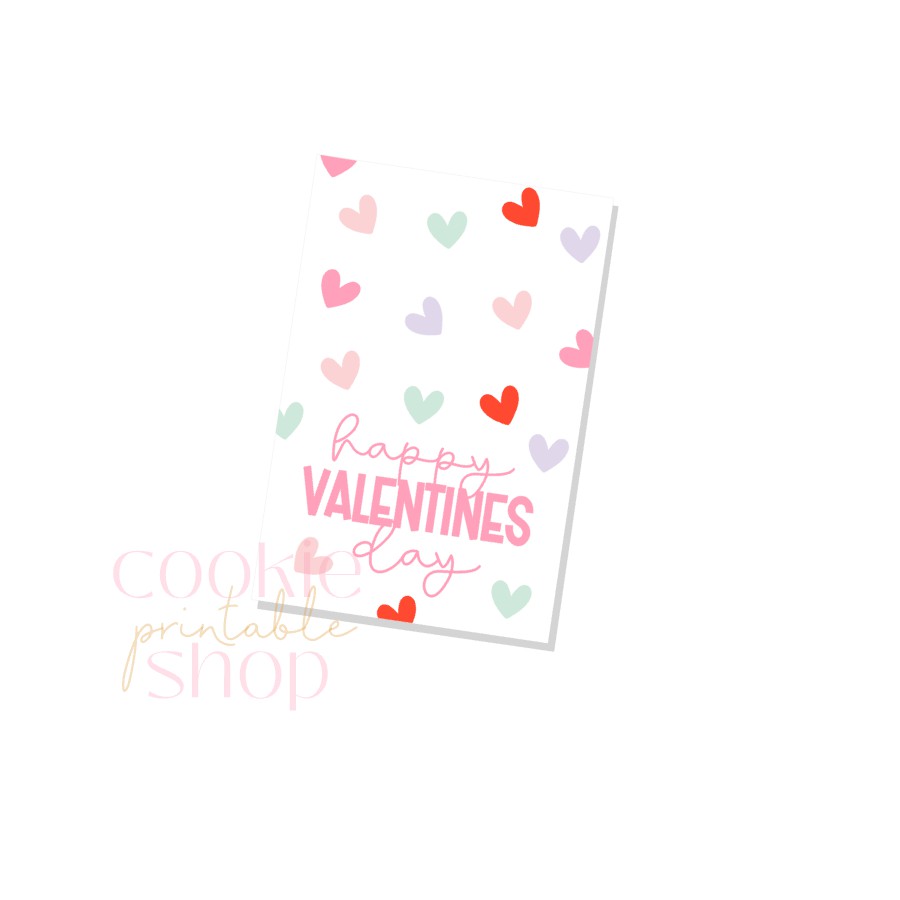 happy valentines day rectangle tag - digital download