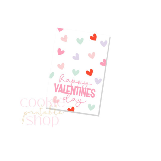 happy valentines day rectangle tag - digital download