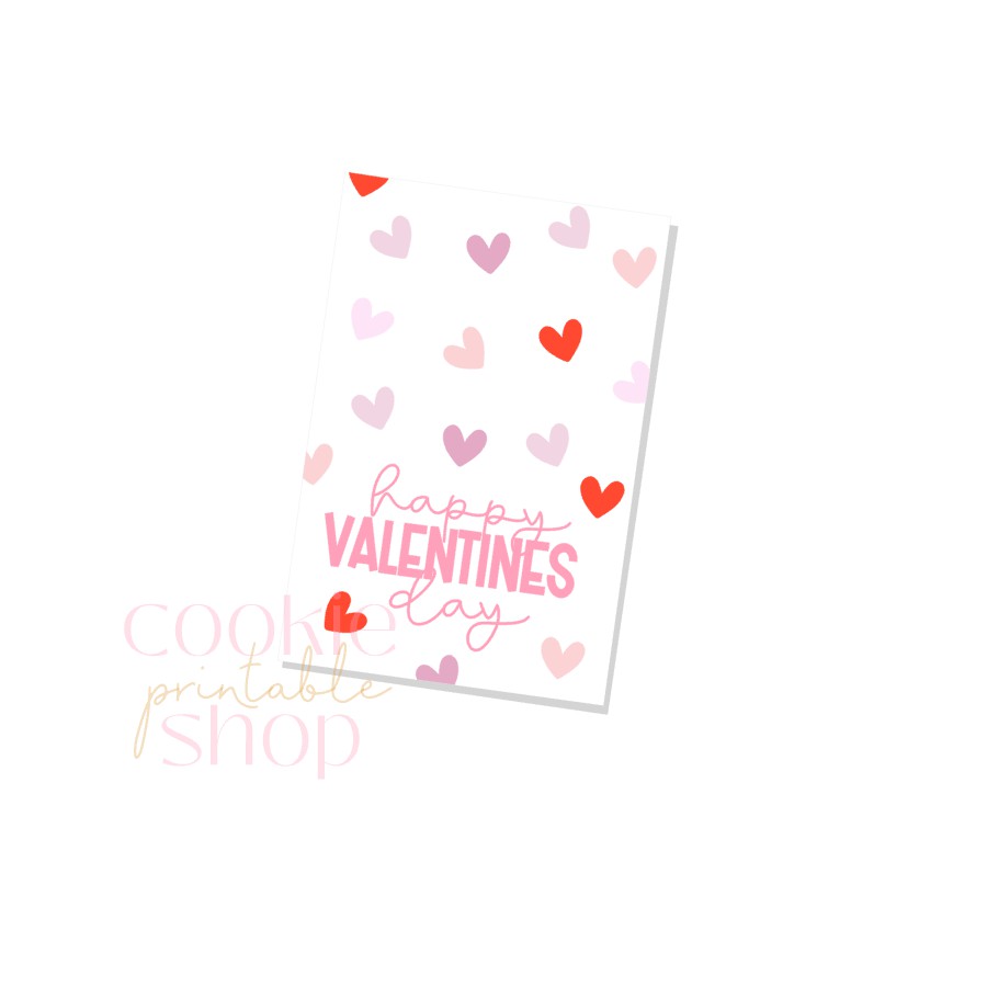 happy valentines day rectangle tag - digital download